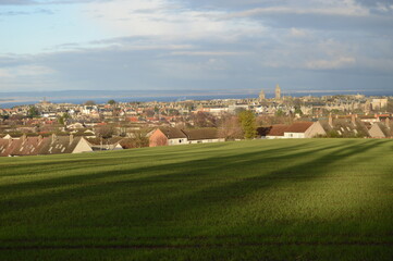A hail storm brews over St Andrews, Fife, 3 January 2020