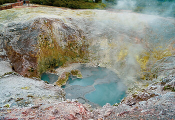 New Zealand on the Northern Island, Wai-O-Tapu the famous geothermal area. 