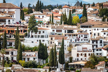 Fototapeta na wymiar view of the old town of granada, spain, andalusia