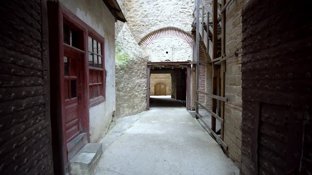 Christian Orthodox Monastery Hilandar. Holy Mount of Athos, Chalkidiki, Greece - republic of monks