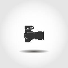 professional photo camera isolated vector icon. camera, media design element