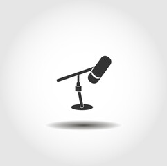 Microphone on tripod isolated vector icon. camera, media design element