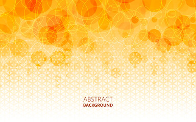 Abstract Orange Circles and Triangles Background
