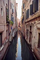 Fototapeta na wymiar Trip to Venezia summer 2019. Venice, Italy. Canal.