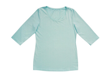 isolated female T-shirt has light minty color