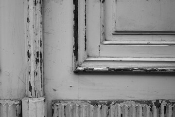 Old white wooden door