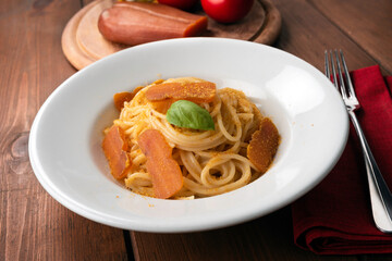 Deliziosi spaghetti con bottarga di muggine, Cucina Italiana 