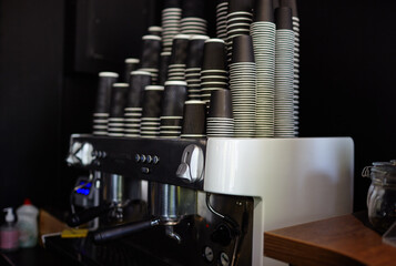 Closeup image of coffee machine