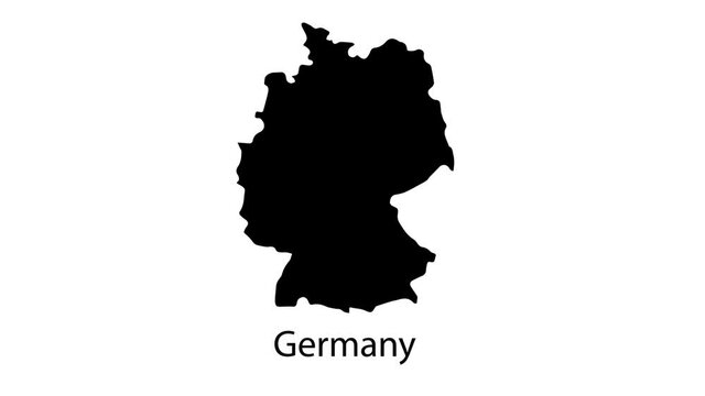 Germany vector map.Globe-like world map icon. Motion vector animation