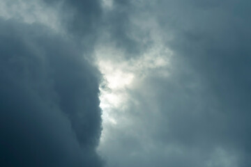 Stormy clouds on bad weather day. Background image.