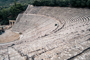 Great ancient theater of Epidaurus, Peloponnese, Greece.