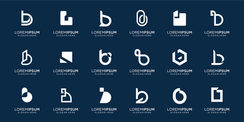 set of monogram letter b logo design vector template.collection for icon business company,simple,minimalist. premium vector © ulhaq_std