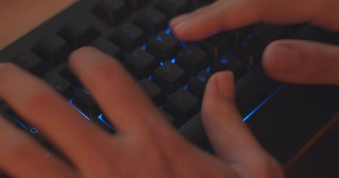 Typing on RGB LED Keyboard