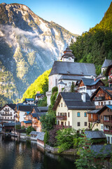 traditional houses in hallstatt, salzkammergut, austria