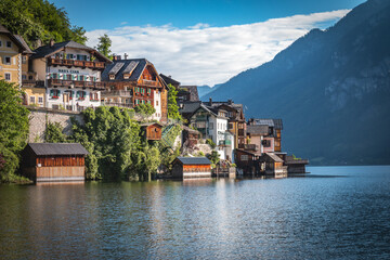 boat houses of hallstatt, austria