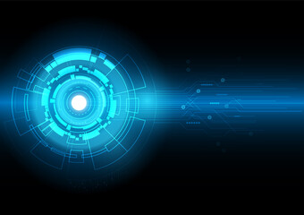 Futuristic transfer data from center hub to user. High technology abstract background.