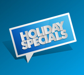 Holiday specials sale square banner tag. Abstract rectangle background. Advertising poster illustration