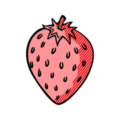 Illustration of Strawberry isolated on white background, fresh healthy food