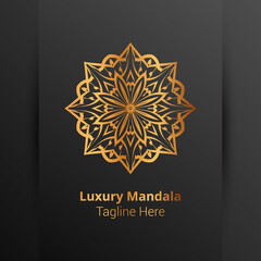 Luxury ornamental mandala logo background, arabesque style.