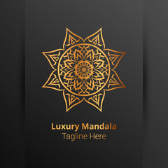 Luxury ornamental mandala logo background, arabesque style.