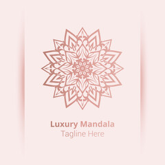 Luxury ornamental mandala logo background, arabesque style.