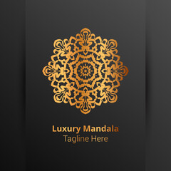 Luxury ornamental mandala logo background, arabesque style.