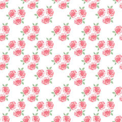Hand painted watercolor seamless pattern Garden Roses