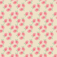 Hand painted seamless pattern Garden Roses