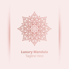 Luxury ornamental mandala logo background, arabesque style.