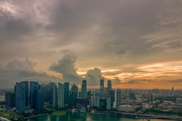 Singapore view from Marina Bay Sand in the evening