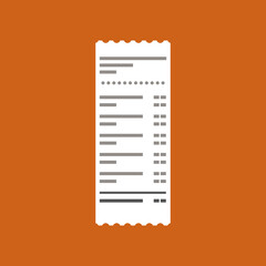 Receipt icon. Vector illustration.