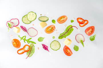 Spring salad ingredients