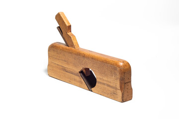 Old wooden jointer isolated on a white background