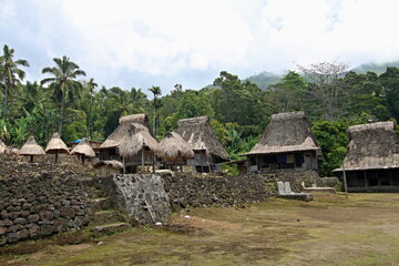 Plakat Luba traditional village of Ngada people. Located near Bajawa City. Flores Island. Indonesia. Asia.