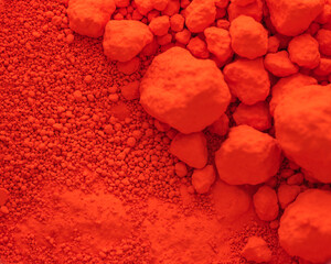 Color background and texture: red pigment.