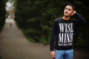 Wise mind trust your instinct. Stylish kuwaiti man.