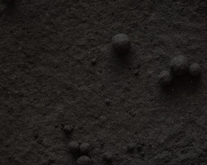 Color background and texture: black pigment.