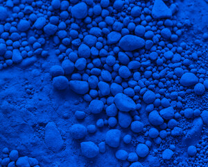 Color background and texture: blue pigment.