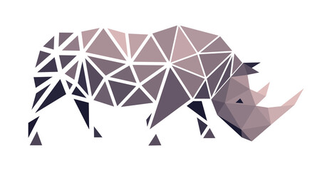 Vector rhinoceros in low poly style © Serebrennikov