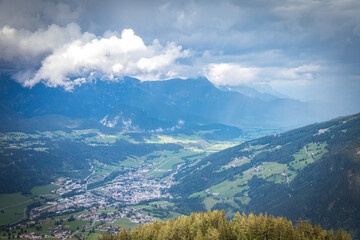Fototapeta premium view from planai, schladming, austria, alps, 