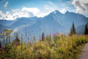Fototapeta premium scenic view from planai, schladming, austria, alps, mountains