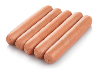 Delicious sausages, isolated on white background