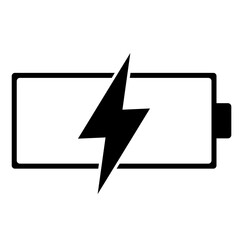 Black battery symbol isolated on white