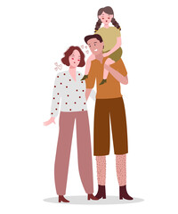 daughter on dad shoulder have fun fatherhood with family