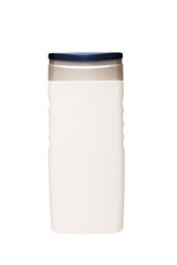 White hygiene product bottle without inscriptions on a white isolated background