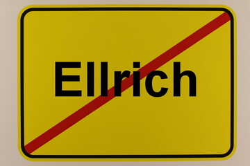 Illustration eines Stadtausgangsschildes der Stadt Ellrich