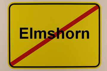 Illustration eines Stadtausgangsschildes der Stadt Elmshorn