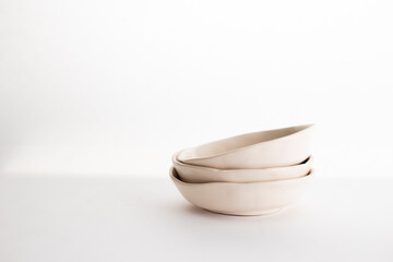 mockup of beautiful handmade ceramic on white background