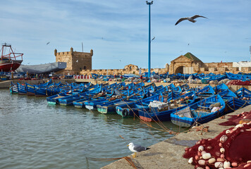 Sqala du Port, a defensive tower at the fishing port of Essaouira,