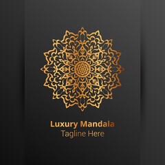 Luxury ornamental mandala logo background, arabesque style.